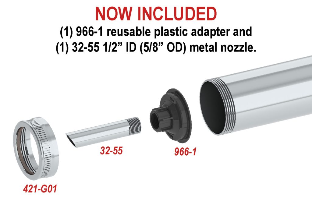 Albion 966-1 adapter and 32-55 metal nozzle for SDL Gun Kits