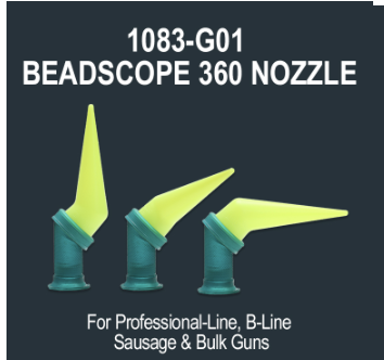 Albion's 1083-G01 BeadScope 360 Nozzle for Sausage, B-Line, and Professional Caulk Guns