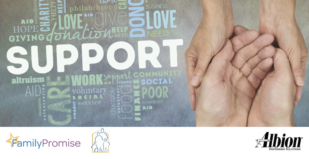 Support - Hands Holding Each Other - Family Promise & Albion Dispensing Solutions