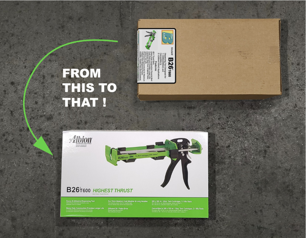 From This To That: New Packaging for our B26T600 Manual Gun