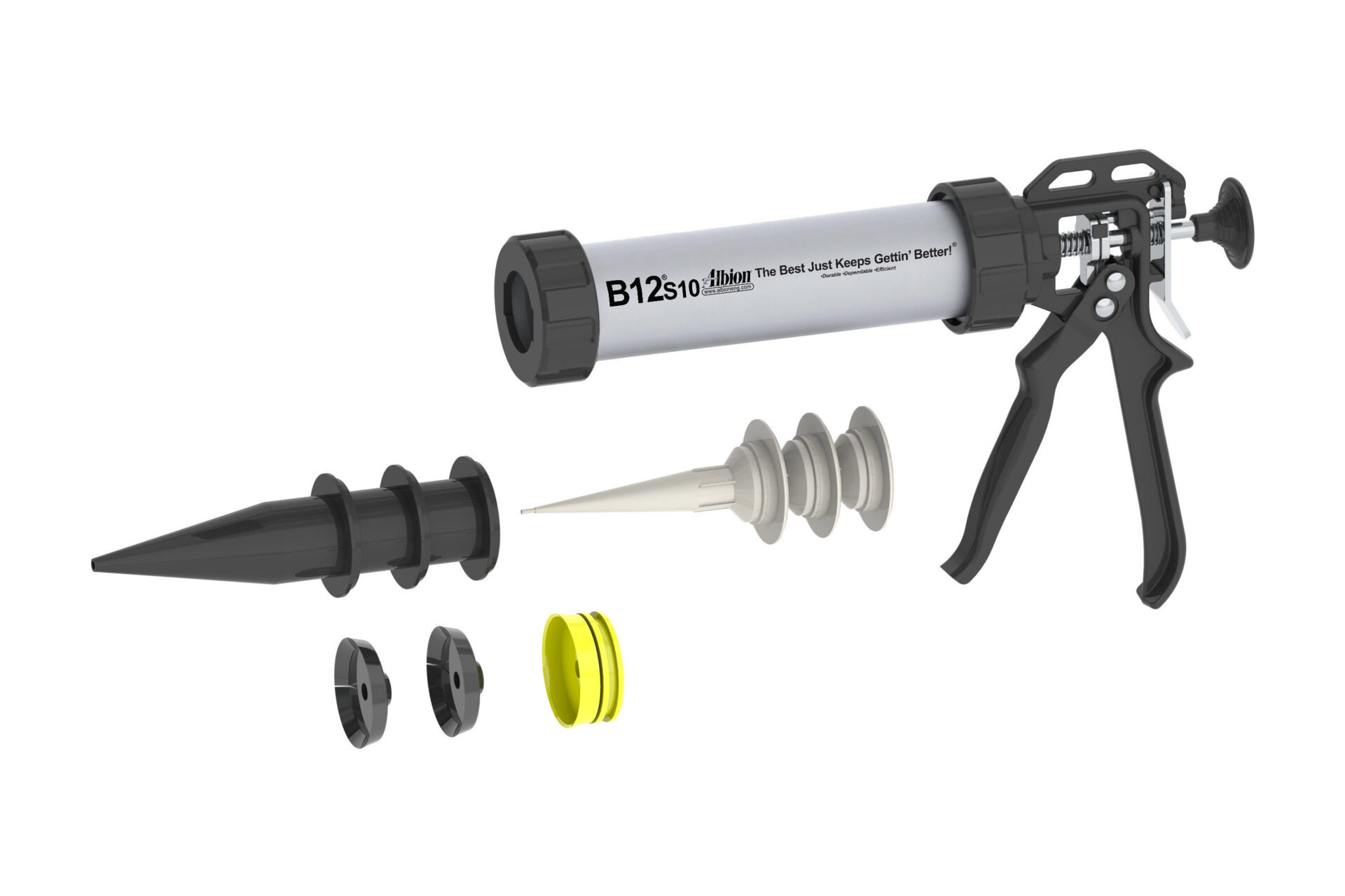 GOSEN 鮎 感激 pro 0.02号0.09号15m 10oz B-Line Manual Sausage Gun - 12:1 Drive | Albion Engineering