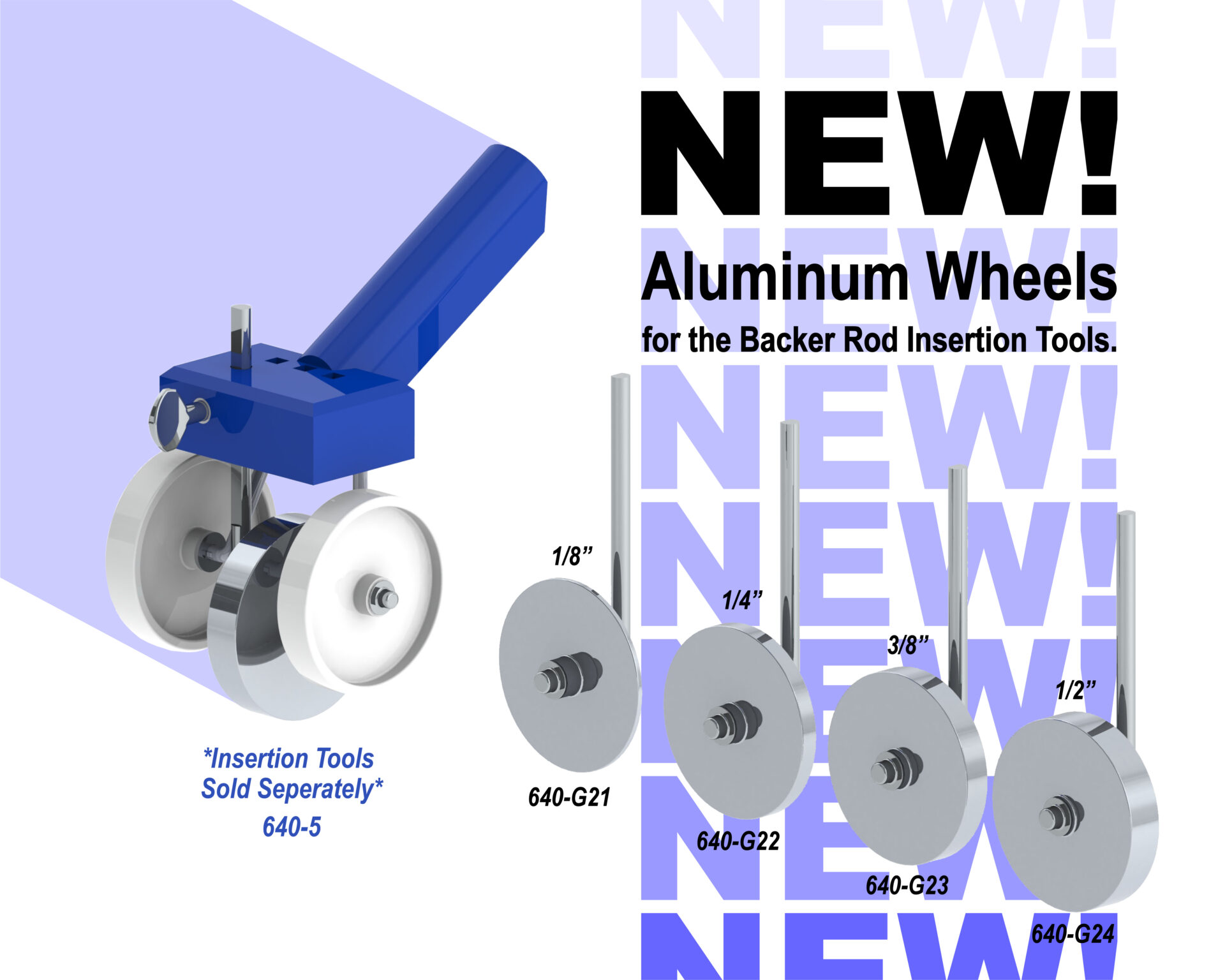 Albion Engineering's New Aluminum Wheels for the Backer Rod Insertion Tools