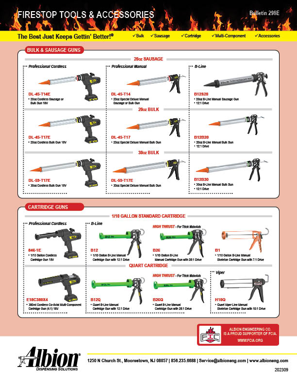 Bulletin for Firestop Tools and Accessories 